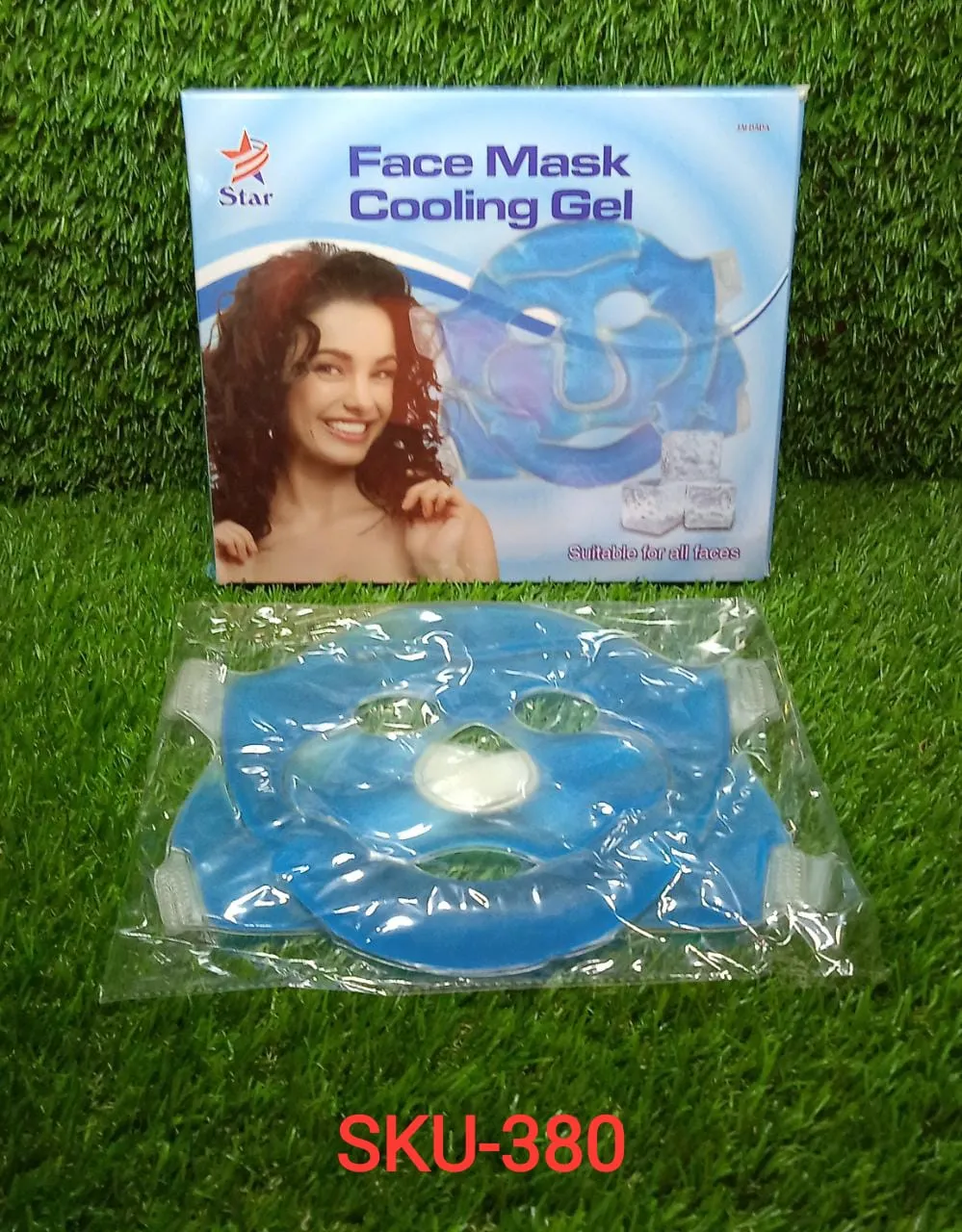 0380 Cooling Gel Face Mask with Strap-on Velcro, Medium