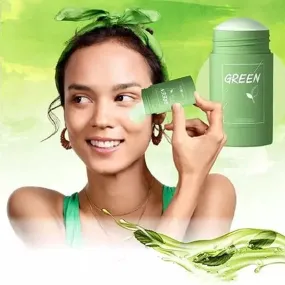 1205 Green Tea Purifying Clay Stick Mask Oil Control Anti-Acne Eggplant Solid Fine, Portable Cleansing Mask Mud Apply Mask, Green Tea Facial Detox Mud Mask