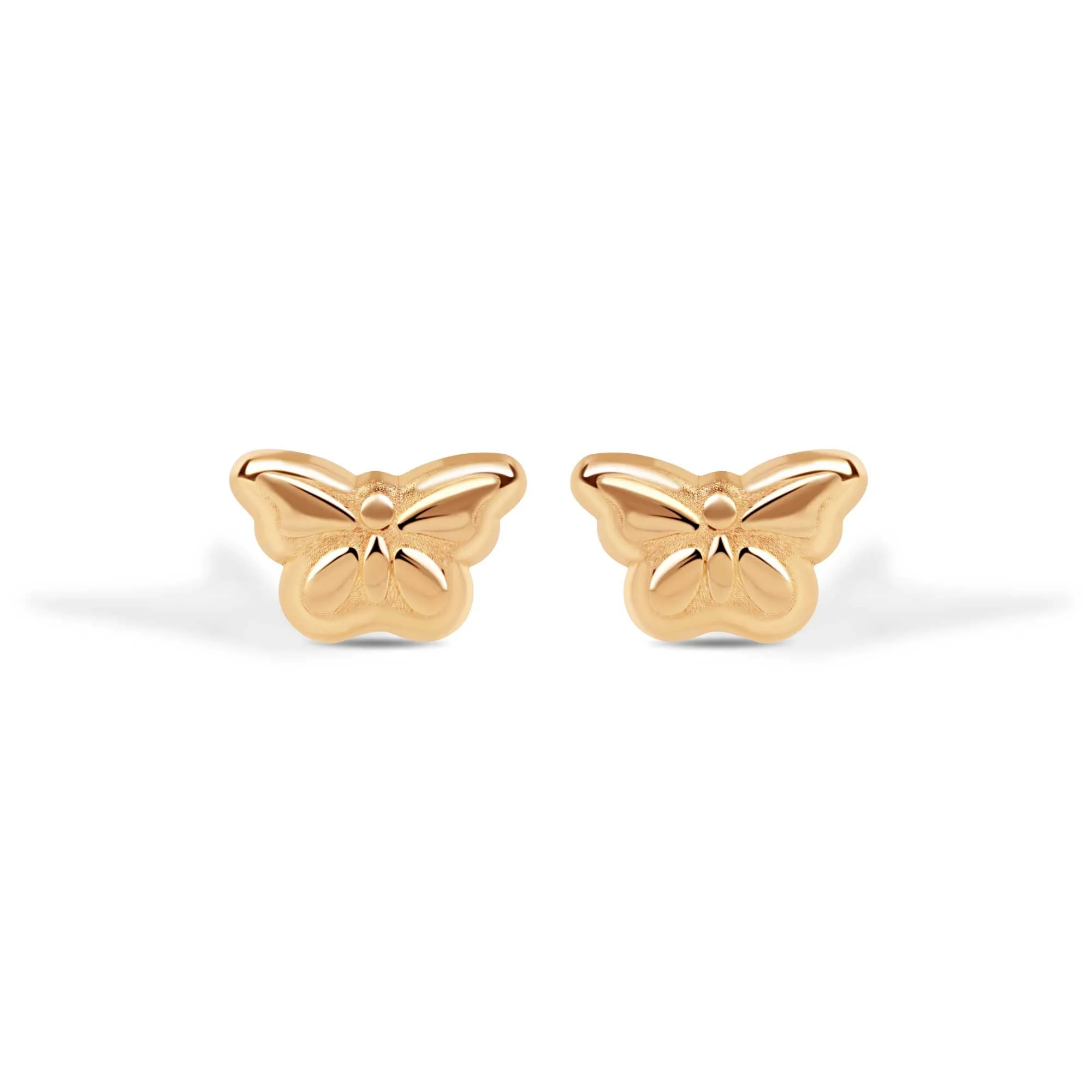 14E00243. - 14 Karat Butterfly Screw Back Earrings