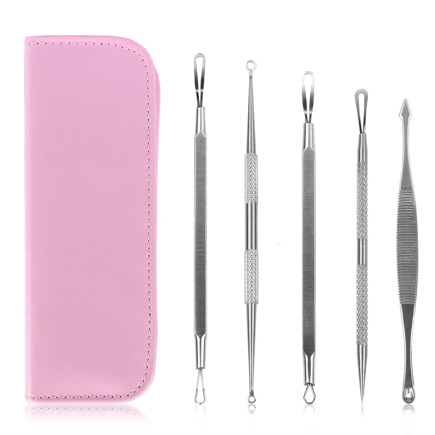 5-Piece Set: Blackhead Remover Kit Stainless Steel Popping Zit Remover