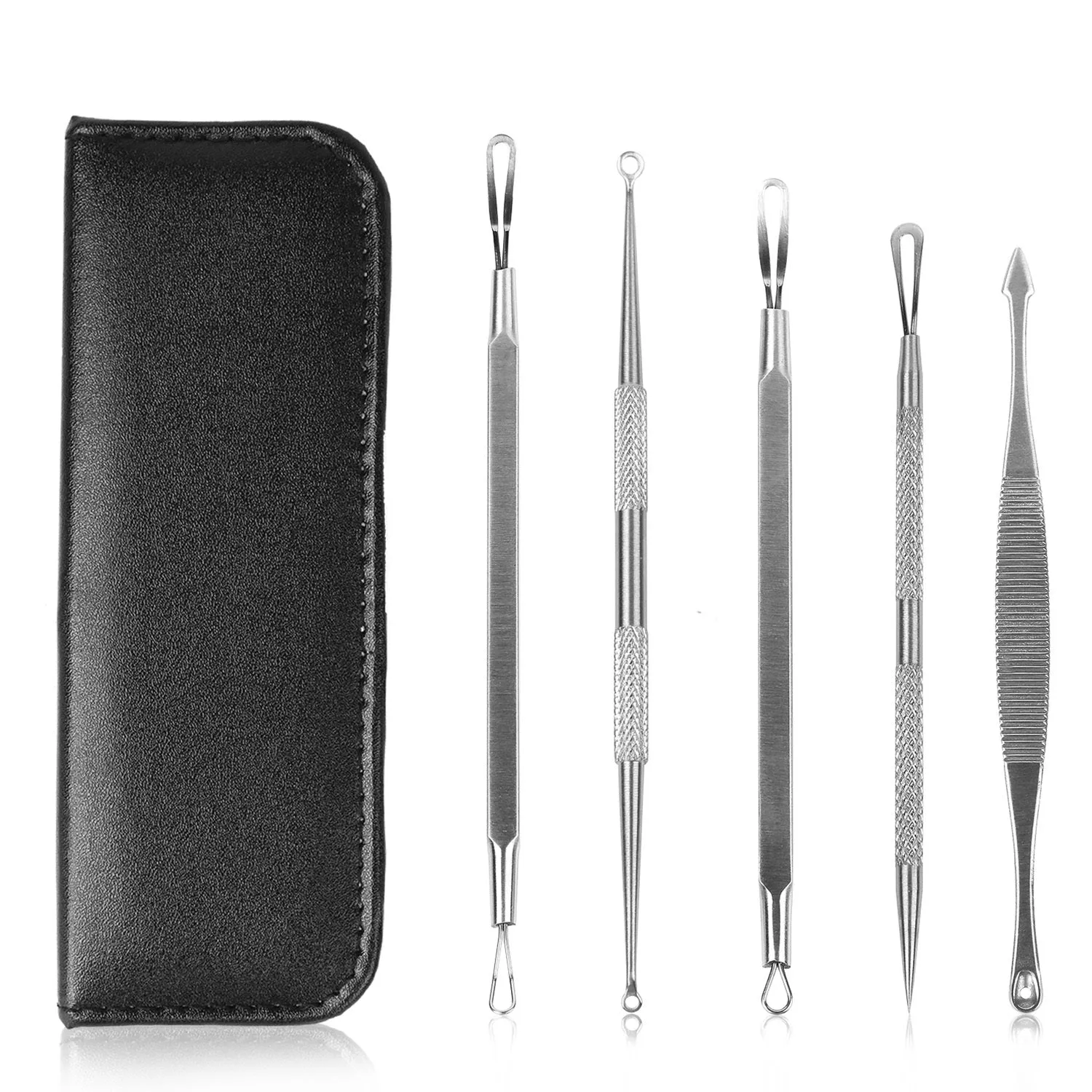 5-Piece Set: Blackhead Remover Kit Stainless Steel Popping Zit Remover