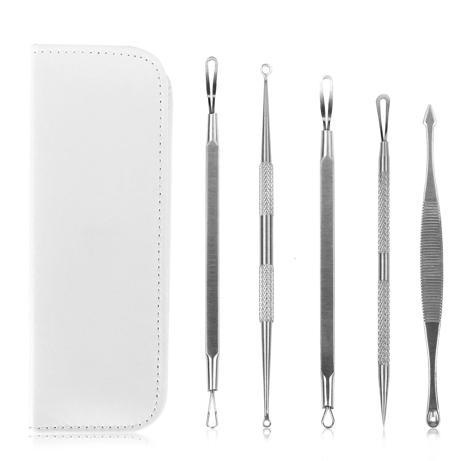 5-Piece Set: Blackhead Remover Kit Stainless Steel Popping Zit Remover