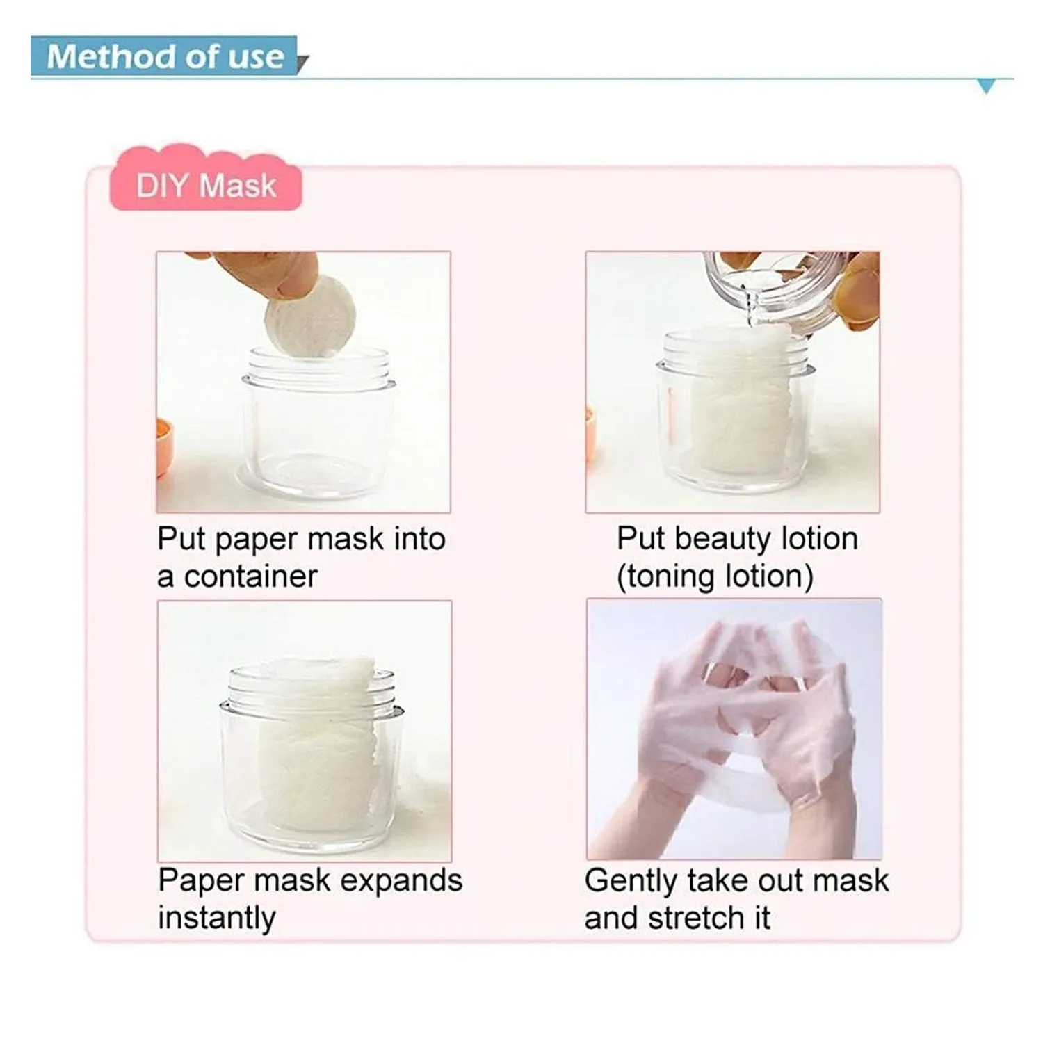 6144 Facial Lotion Tissue Paper DIY Home Spa Coin Face Mask /  Compressed Facial Whitening Tablet Face Mask Sheet for Women and Girl - Pack of 100