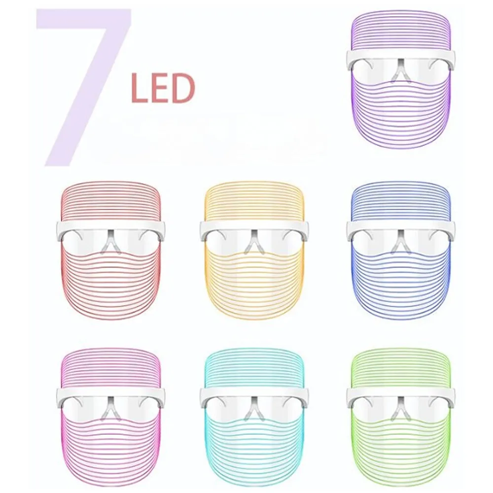 7 Colors LED Facial Mask Light Skin Care Device for Home Use - USB Rechargeable