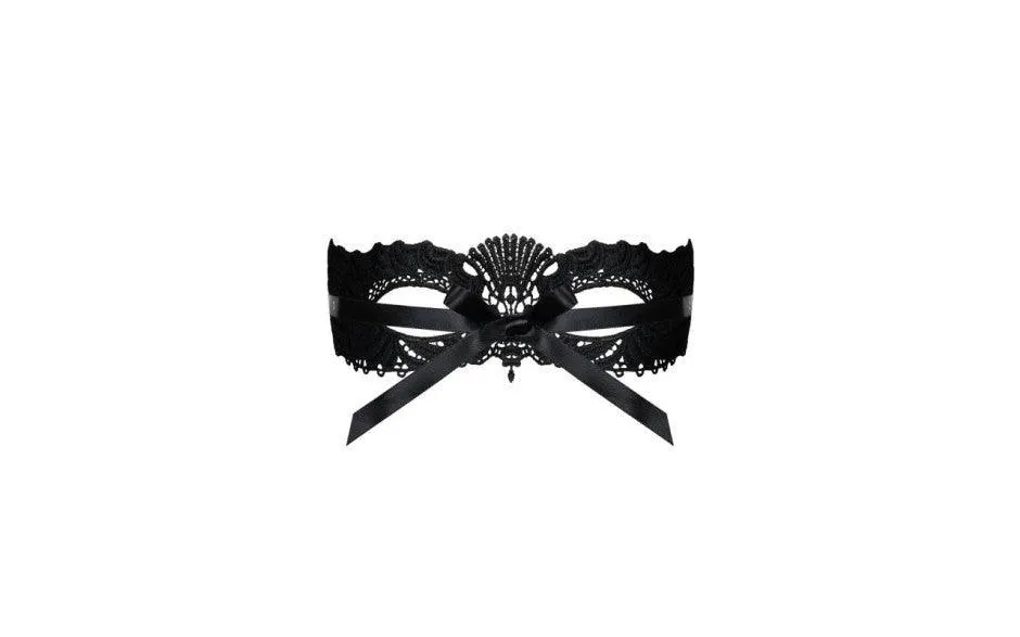 A700 Black Mask with Ribbon Tie