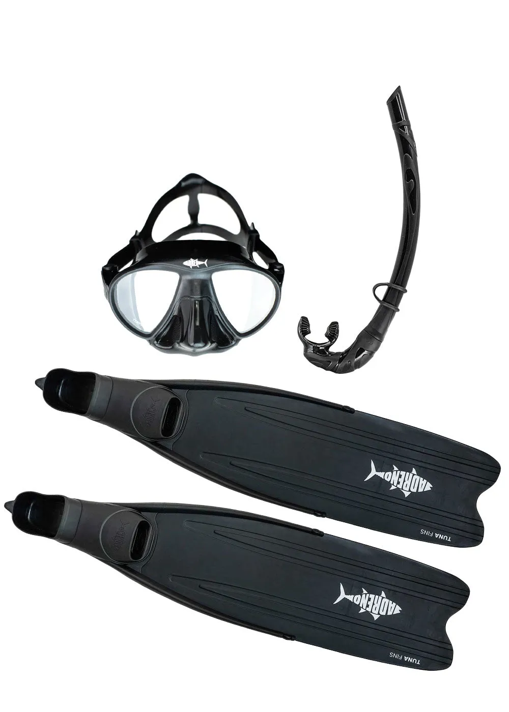 Adreno Tuna Freediving Fins, Mask and Snorkel - Combo