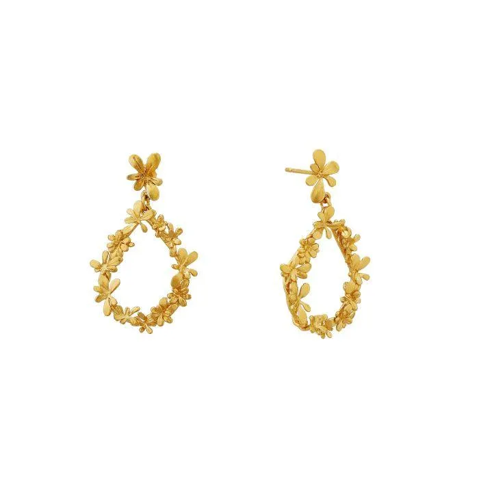 Alex Monroe Sprouting Rosette Teardrop Earrings