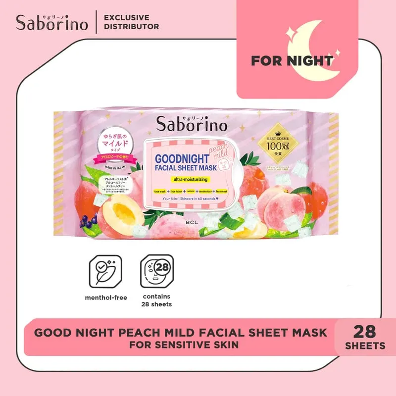 BCL Saborino Good Night Face Mask 28 Sheets