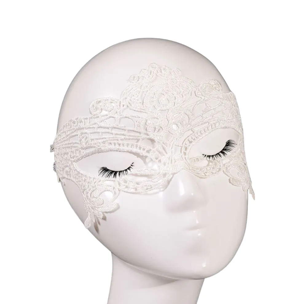 Black / White Sexy Lace Masquerade Eye Mask Fancy Dress Costume Ball Hens Party