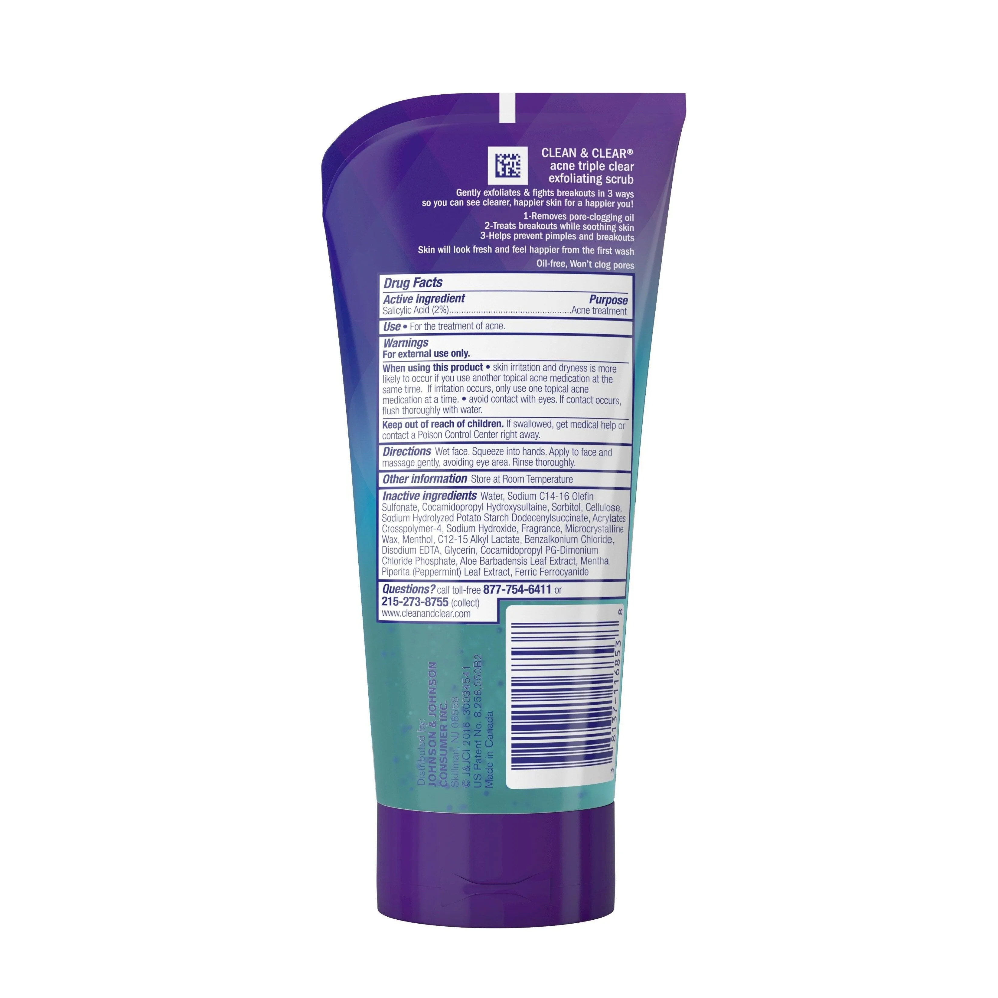 Clean & Clear Acne Triple Clear Exfoliating Scrub 5oz.