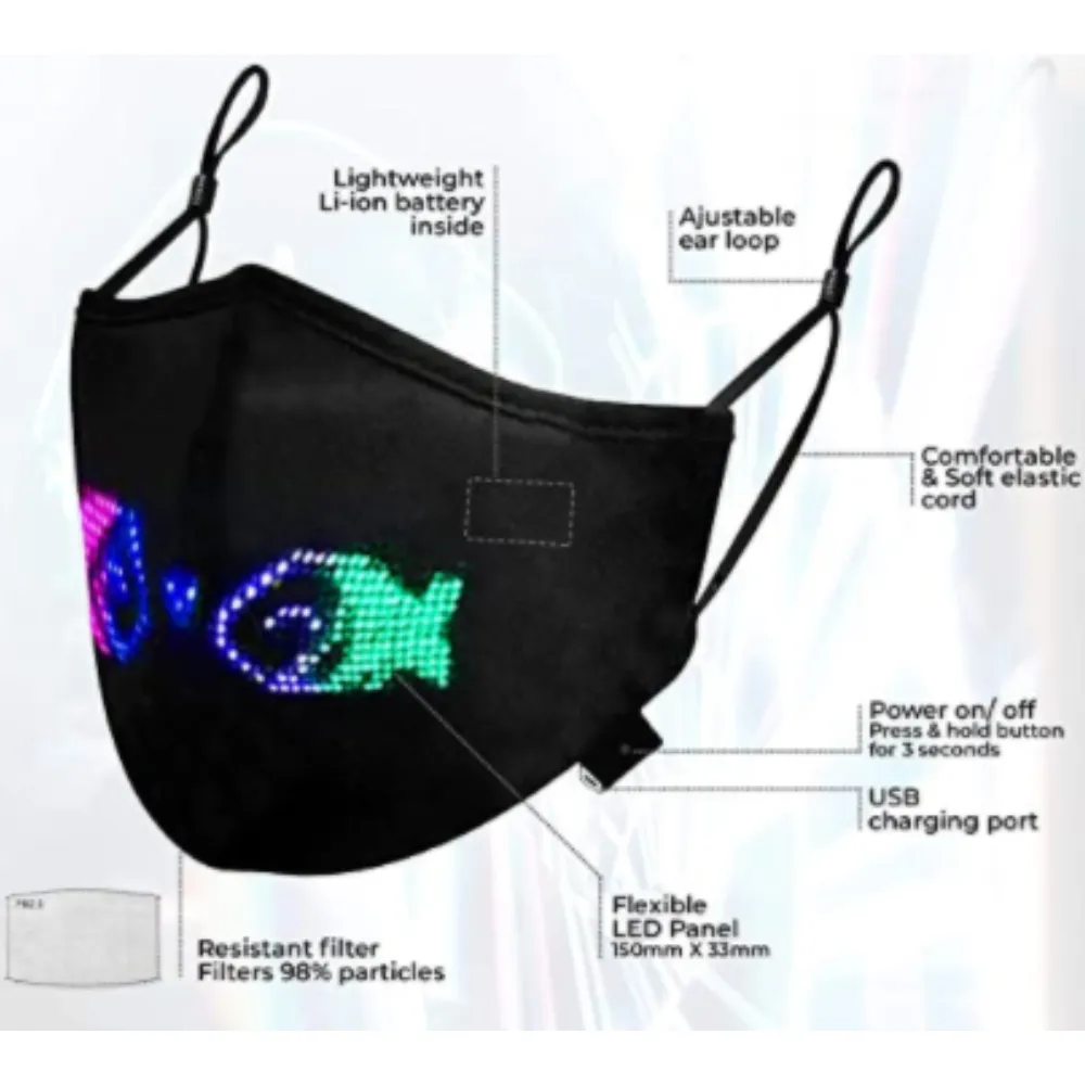 Customizable Light Up LED Mask