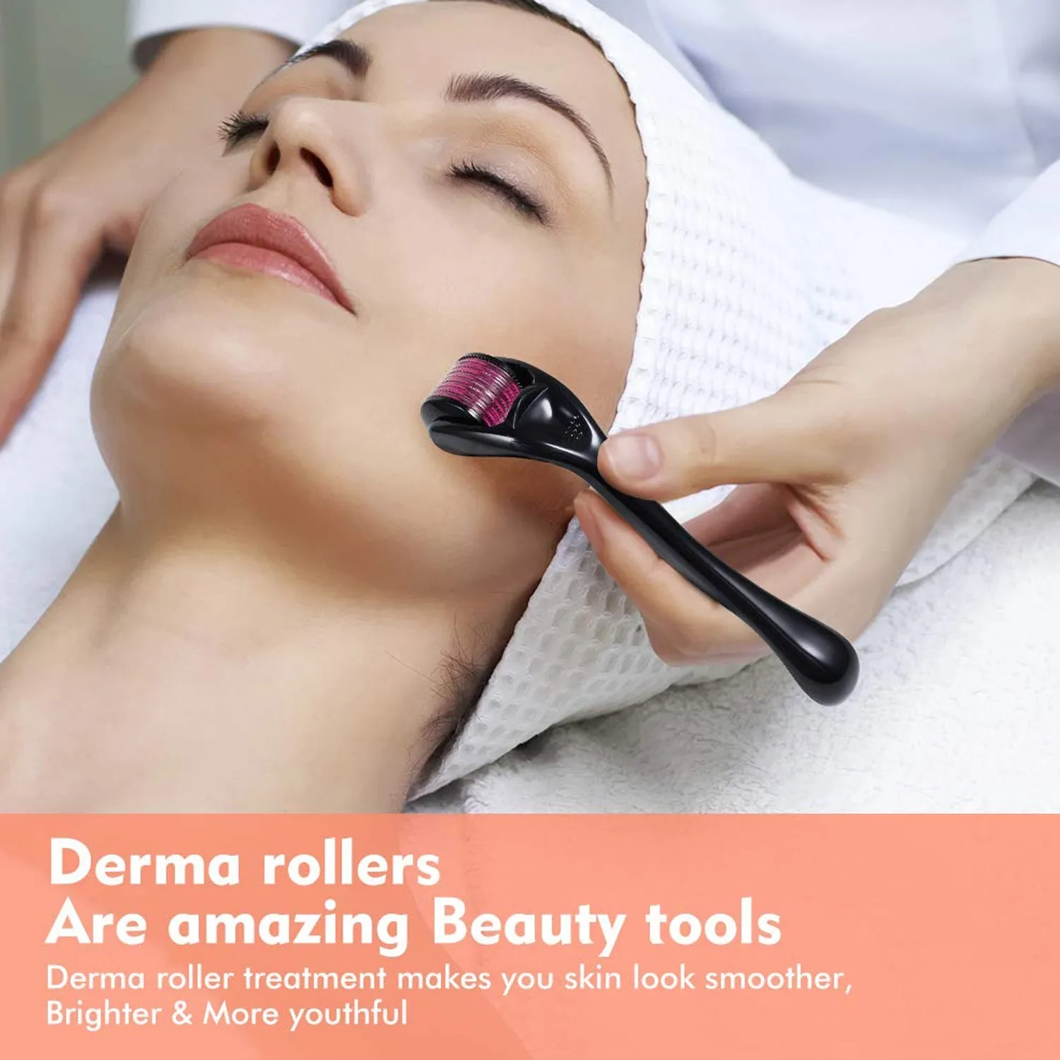 Derma Roller Anti Ageing and Facial Scrubs & Polishes Scar Removal Hair Regrowth (1mm)