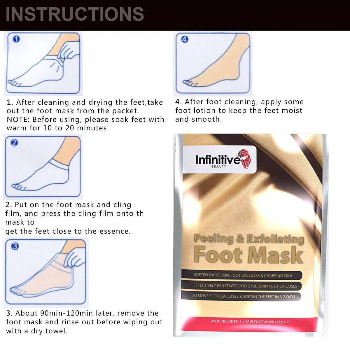 Exfoliating & Moisturising Foot Mask Collection - 3 Packs