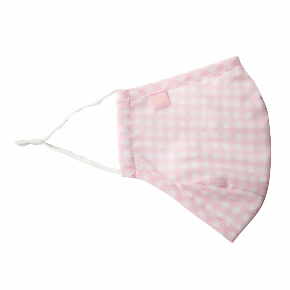 Face Mask - Contoured - Gingham Pink