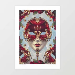 'Floral Decadence' Venetian Mask Art Print by Vertigo Artography