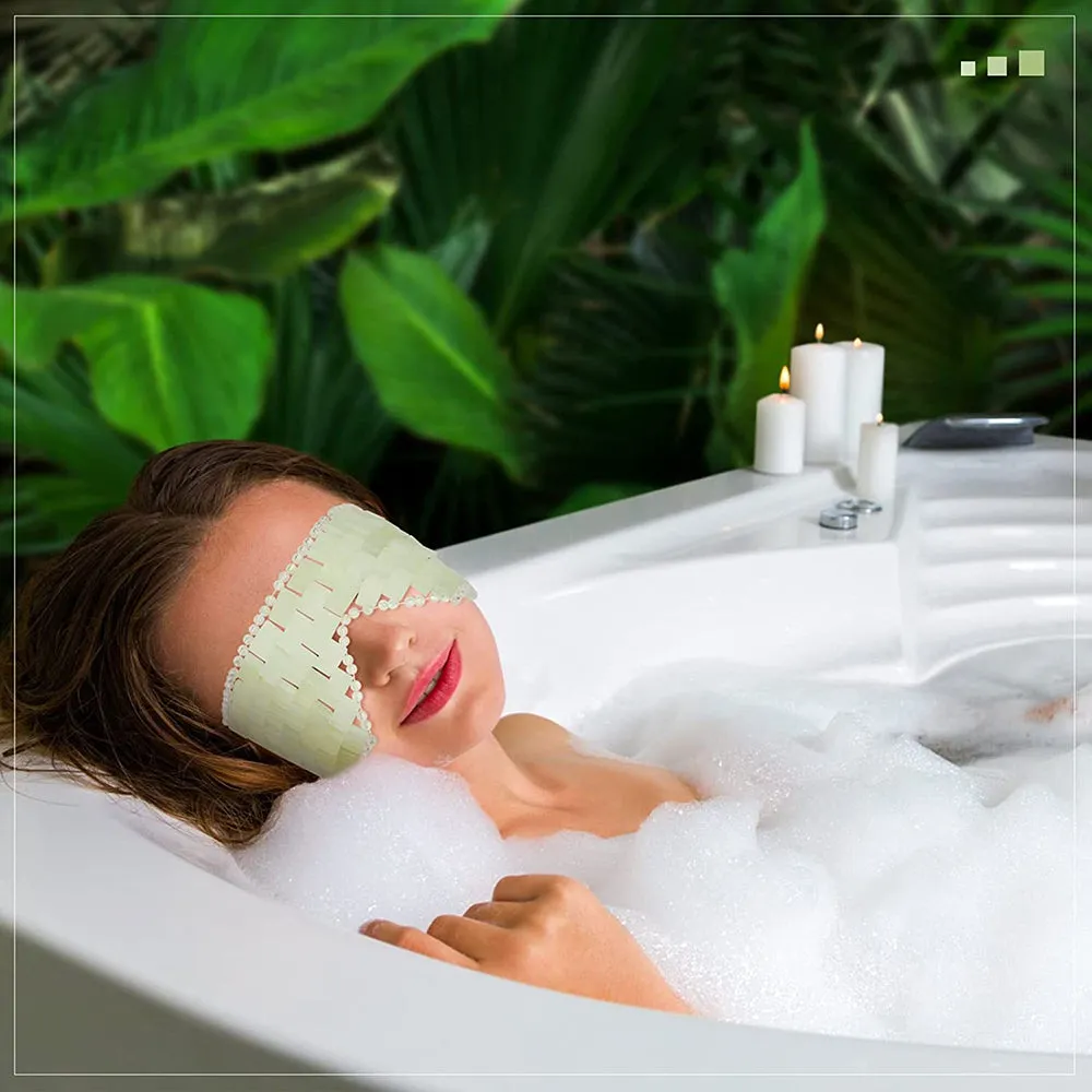 Jade Eye Mask Reusable 100% Natural Green Facial Stone Mask for Hot & Cold Anti-Aging Therapy