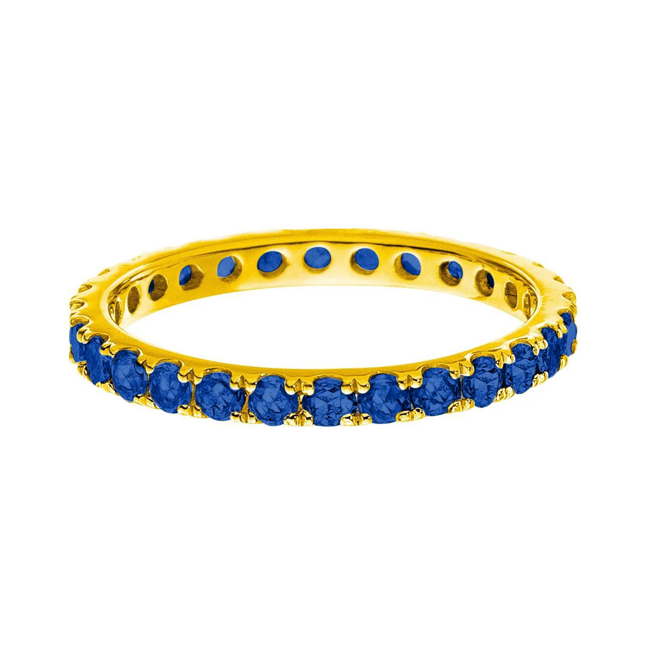 Josephine Band Yellow Gold Sapphire 2mm