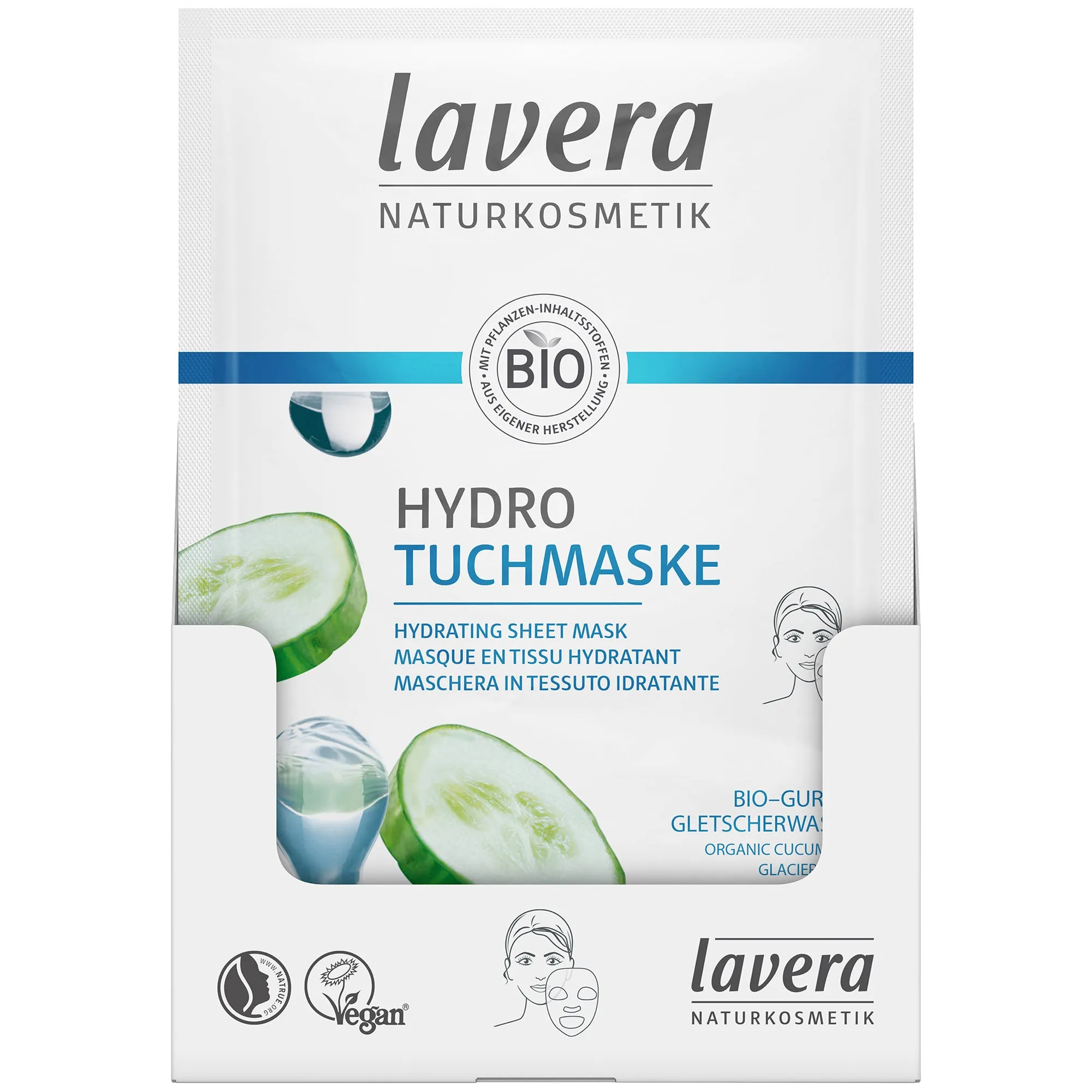 Lavera Hydro Sheet Mask - Organic Cucumber & Glacier Water