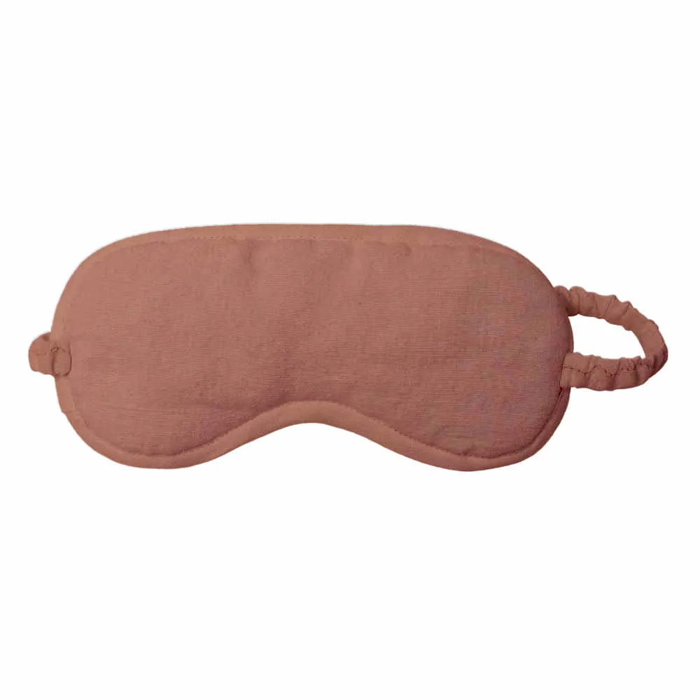 Luca Linen Eye Mask with Linen Bag - Clay