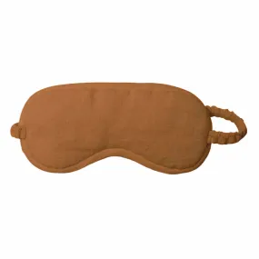 Luca Linen Eye Mask with Linen Bag - Nutmeg