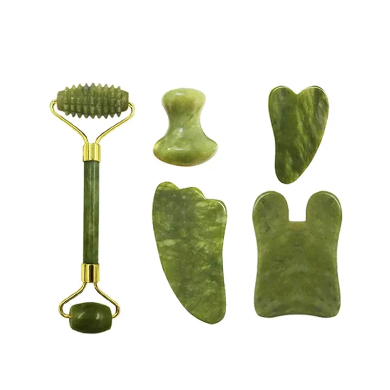 Natural Jade Eye Mask And Roller GuaSha Tools Set