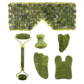 Natural Jade Eye Mask And Roller GuaSha Tools Set