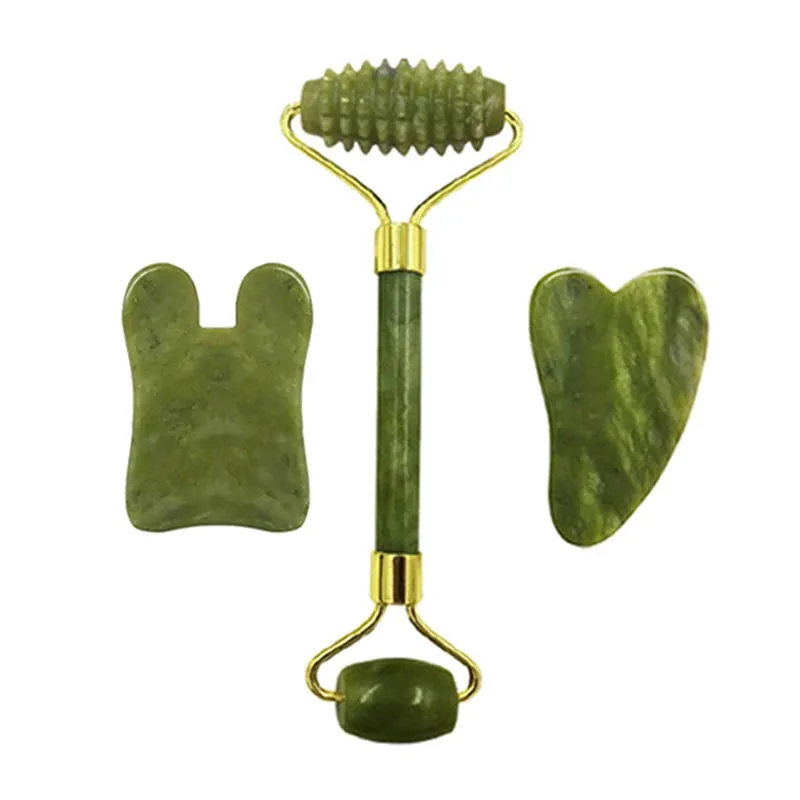 Natural Jade Eye Mask And Roller GuaSha Tools Set