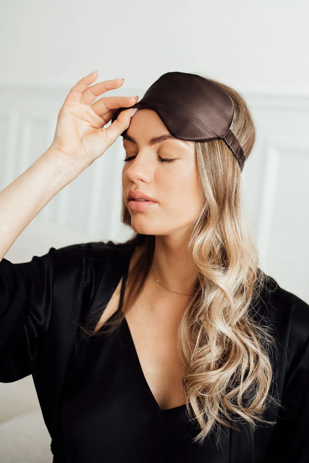 Natural silk eye mask Chocolate Brown PRE-ORDER