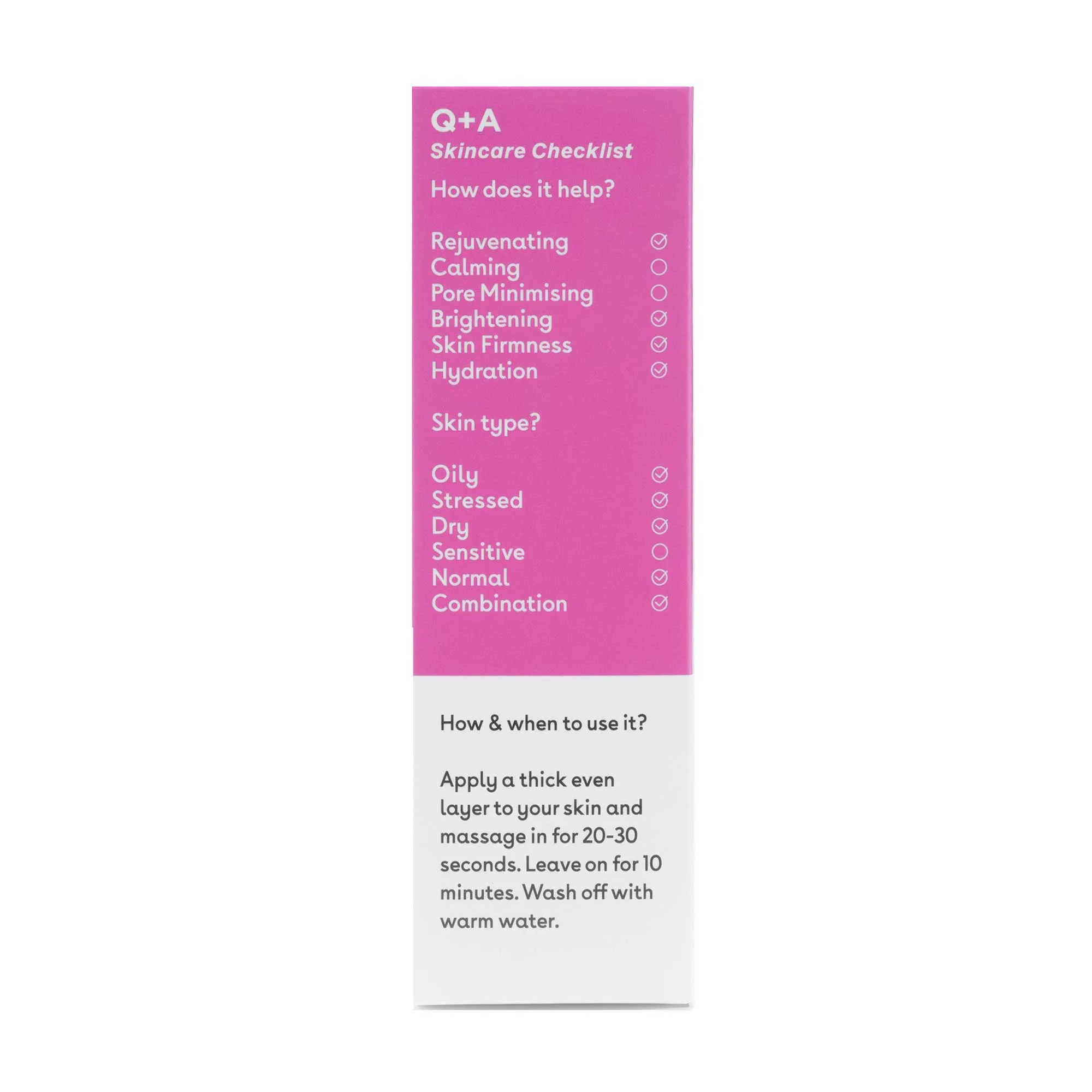 Q A Vitamin A.C.E Warming Gel Face Mask 75ml