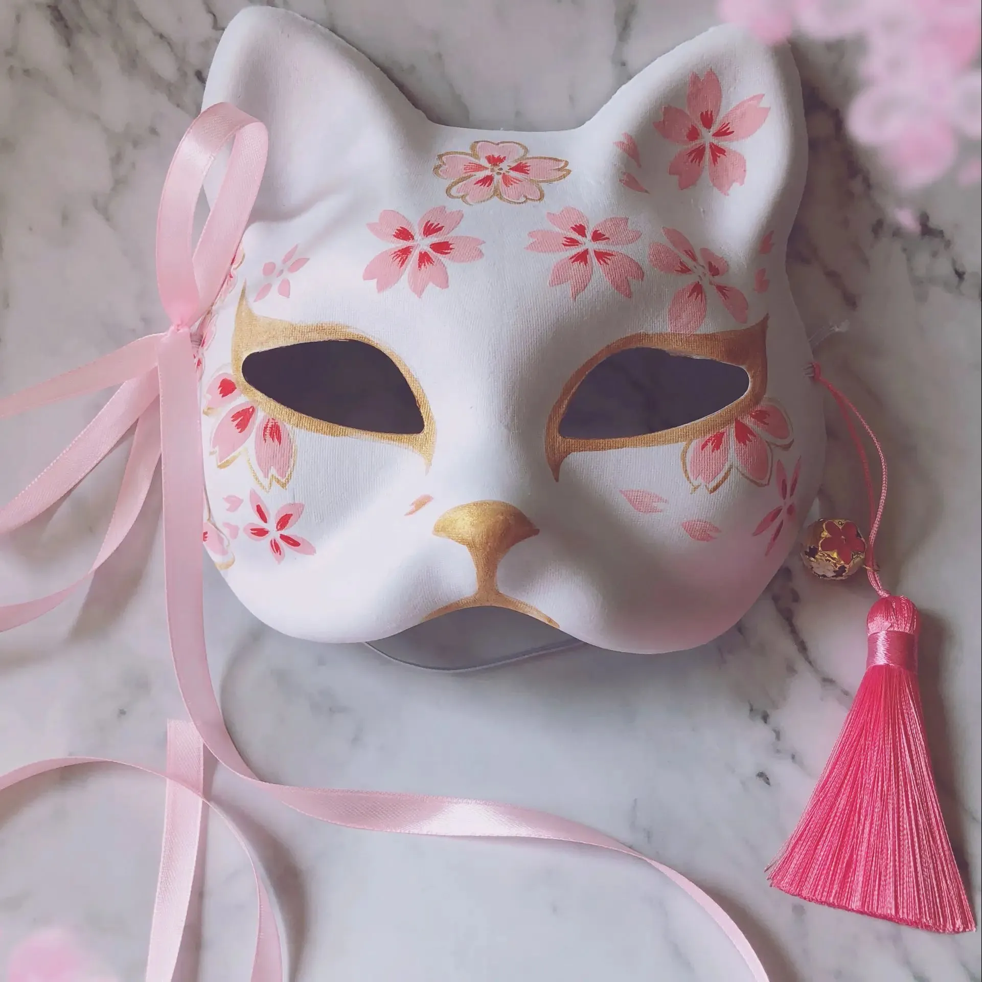 Sakura Flower Fox Mask