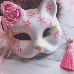 Sakura Flower Fox Mask