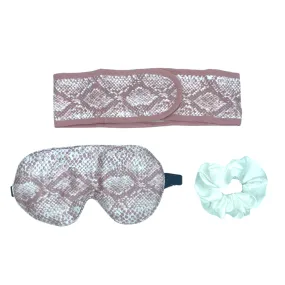 Satin Eye Mask   Microfiber Spa Set - Blush