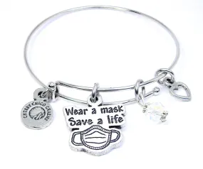 Save a life wear a mask Bangle Bracelet