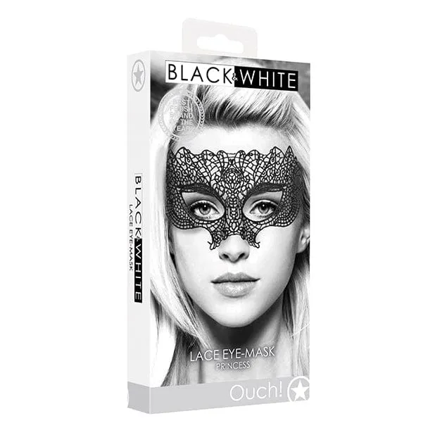 Shots - Ouch Black and White Lace Princess Eye Mask (Black)