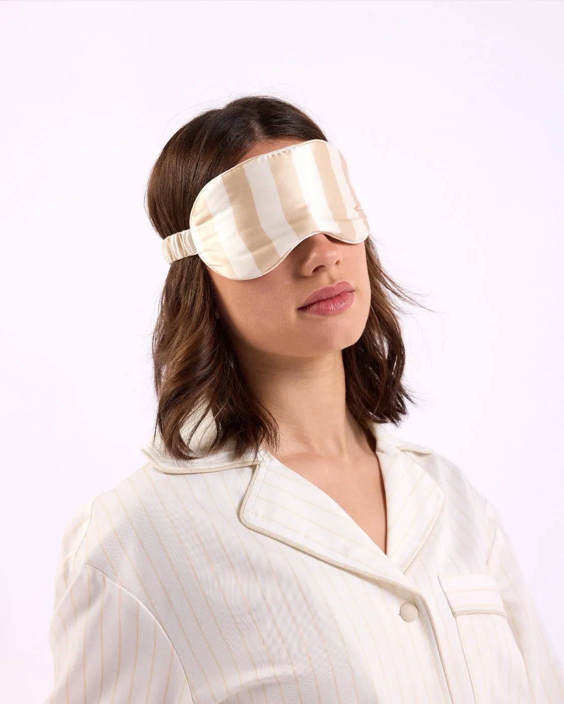 Silk Eyemask - Biscotti Stripes