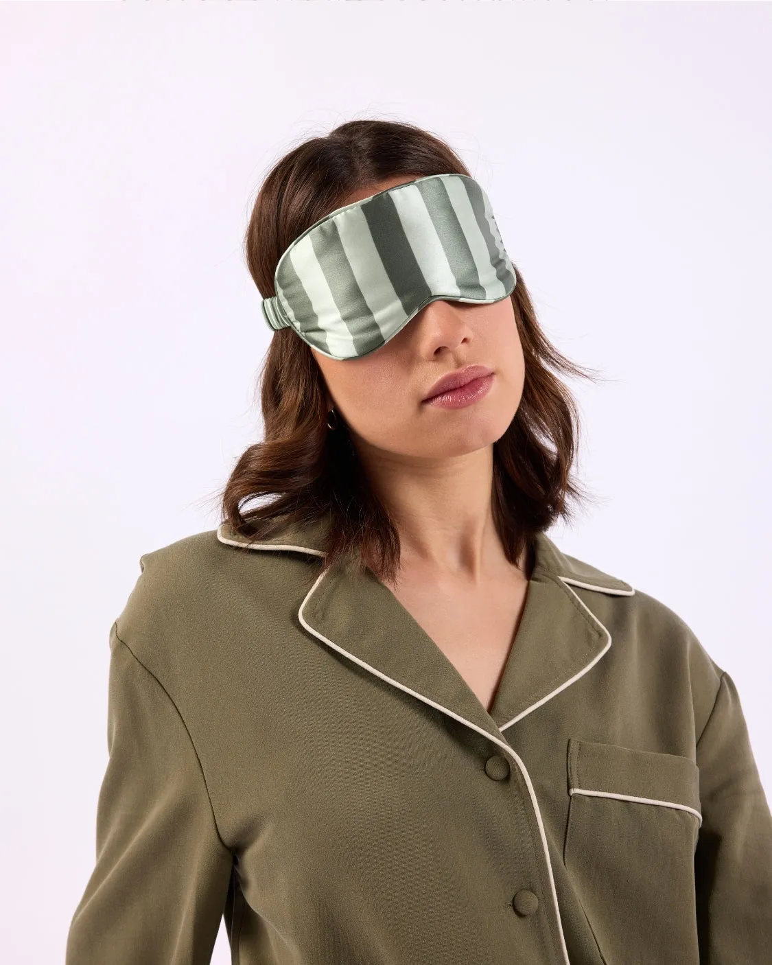 Silk Eyemask - Wasabi Stripes