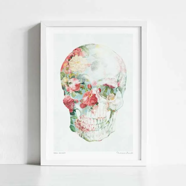 'Skull bouquet' Art Print by Vertigo Artography