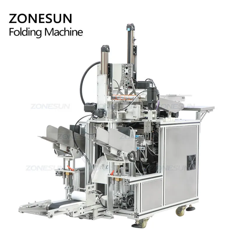 ZS-MS1TZD High Speed Automatic 4 Folded Beauty Cosmetics Facial Mask Sheet Folding Machine Bagging Packaging Machine