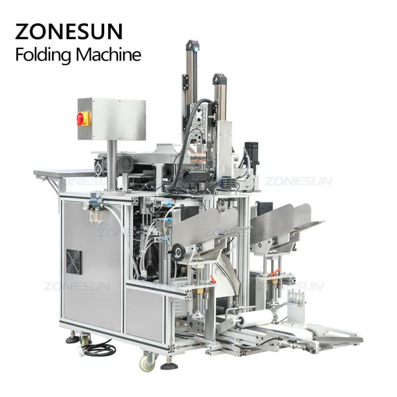 ZS-MS1TZD High Speed Automatic 4 Folded Beauty Cosmetics Facial Mask Sheet Folding Machine Bagging Packaging Machine